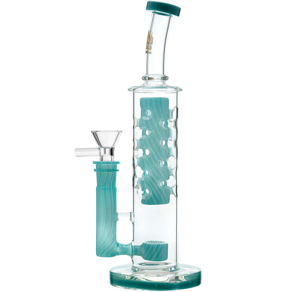 Calibear Flower Straight Fab-V2 Water Pipe | Flower of Life Perc Bong