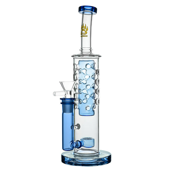 Calibear Flower Straight Fab-V2 Water Pipe | Flower of Life Perc Bong